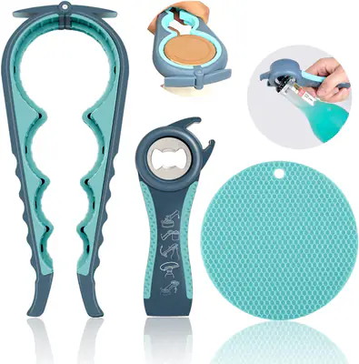 HUMANFUN 3-Piece Jar and Bottle Opener Set